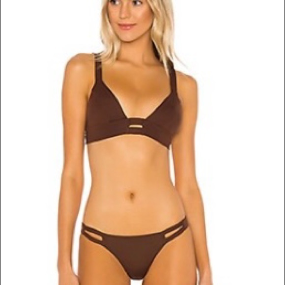 Vitamin A Neutra Bralette Swim Top -NWT $110 - Vintage Brown EcoLux - Size 4/XS - Picture 4 of 12